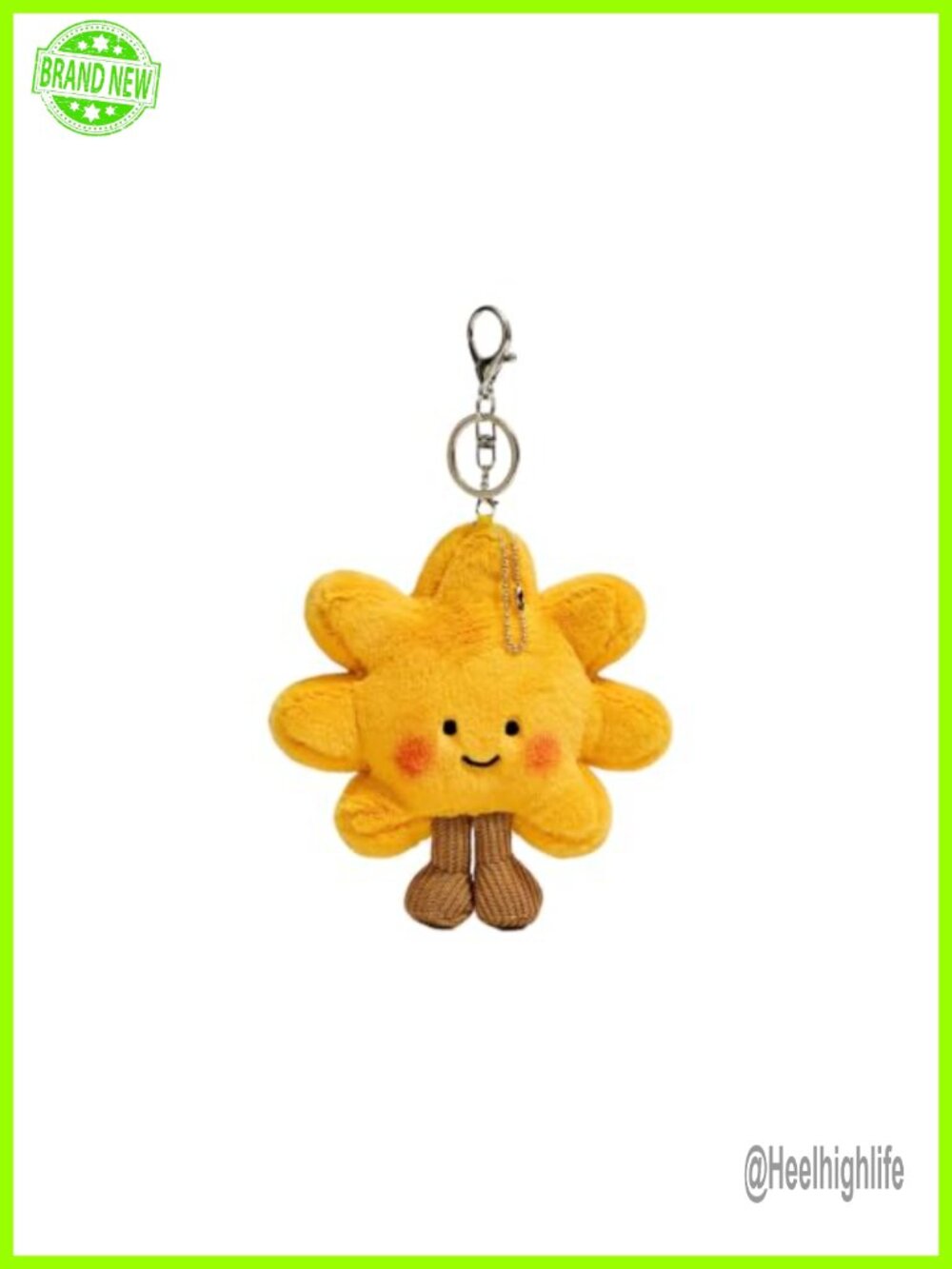 Sun Plush Keychain Bag Charm - Soft Cute Accessory for Backpacks & Purses